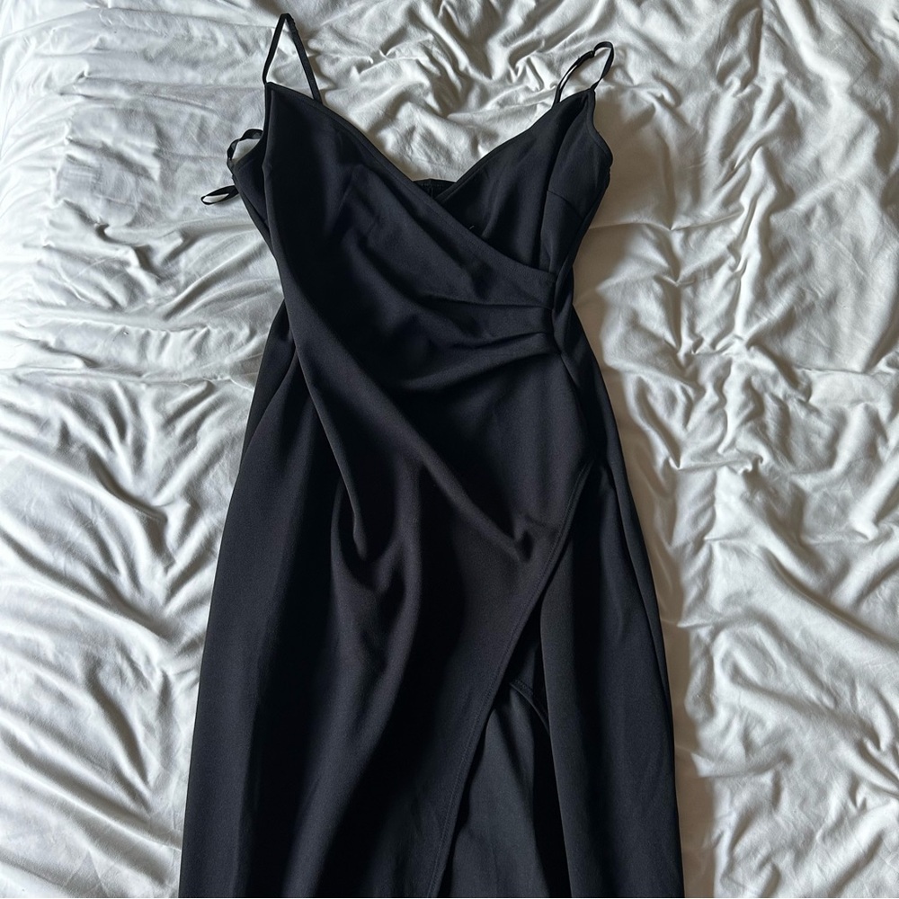 Black Wrap Cocktail Dress